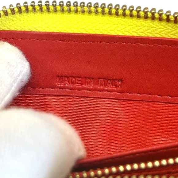 Christian Louboutin Panettone Studded Neon Yellow Long Zip Wallet - Picture 5 of 6